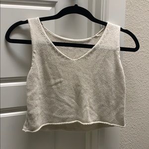 Cream Knit Crop Top